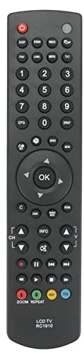 VINABTY RC1910 Telecomando Replced Compatibile con Sharp Toshiba Luxor Sanyo Polaroid Bush TV LC-32LE240E LC-32LE510E LC-32LE511E TL3204BMS12 22VE012DVD LC-19LE510E LC-22LE240EXA