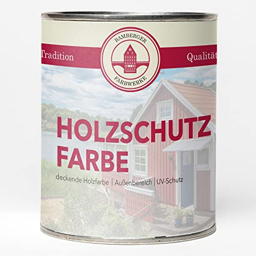 Bamberger Farbwerke Holzschutzfarbe Möbelfarbe Wetterschutzfarbe Holzfarbe für Außen (750ml, Anthrazit Grau)