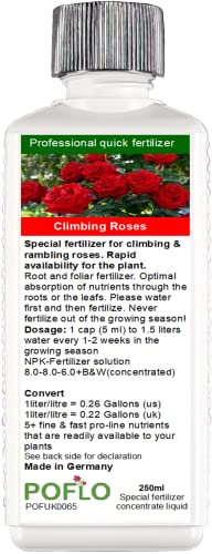 POFLO Climbing roses and shrub roses fertilizer, premium liquid fertilizer from the professional line (250ml)