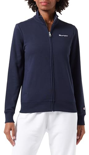 Champion Damen Legacy Icons W-Spring Terry Small Script Logo High-Neck Full-Reißverschluss Sweatshirt, Marineblau, M