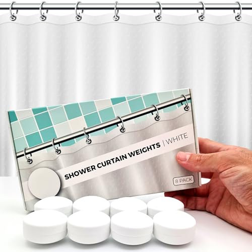 Pesi magnetici per tenda da doccia resistenti agli schizzi d'acqua – Avvolto in silicone a 360° – non arrugginisce – I magneti pesanti impediscono al rivestimento della tenda di soffiare | 8 paia |