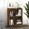 JUNZAI Bücherregal Räuchereiche, Raumteiler Regal, Standregal, Bookcase, Bücherwand, Büroregal, Regalbrett, Bookshelf, 60x24x74,5 cm Holzwerkstoff