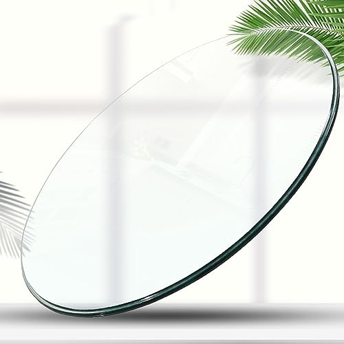 Tablero De Mesa De Cristal Templado Redondo,Tapas De Mesa De Vidrio De Bricolaje, Exterior Mesa De Cristal Tablero Superficie, Cristal Templado Transparente,para Mesa De Comedor, Mesa De Café ( Color