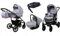 BabyLux® Kinderwagen Set 4 in 1 - Largo - incl. Babywanne, Buggy Sportsitz, Auto-Babyschale, ISOFIX-Basisstation - Autositz - Kinderwagenset - Kombikinderwagen mit Wickeltasche usw.