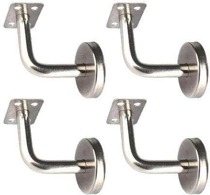 AYGCI 4 Stück Handlaufträger Edelstahl Handlauf Halterung Handlaufhalter Treppengeländer Handlaufstütze Wandhalter mit Abdeckrosette