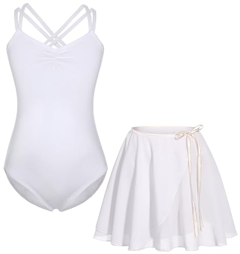 FONLAM Ballettkleid Ballettkleidung Turnanzug Mädchen Baumwolle Tanzkleid Ballett Trikot Ballettrock Gymnastikanzug
