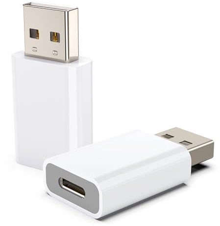 USB-A Male to USB C Female Adapter, Compatible with Apple Watch 9/8/7, Charger Cable Converter for iPhone Airpods