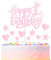 mciskin Happy 1s Birthday Cake Toppers - Pink & Glitter Heart Stars for Girls' 1st Birthday Cake Decorations