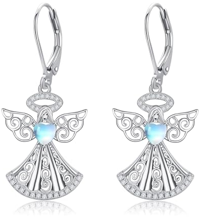 Engel Ohrringe 925 Sterling Silver Schutzengel Ohrhänger Engel Schmuck Geschenk für Damen