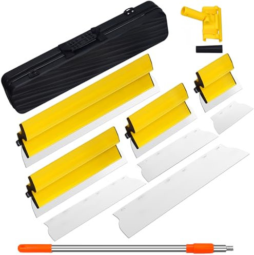 Spatule Enduit,Lame d'écrémage pour cloison sèche,Lame à Lisser en Acier Inoxydable, panneau mural panneau de plâtre mur décoration outil de construction (25 cm, 40 cm, 60 cm,80 cm)