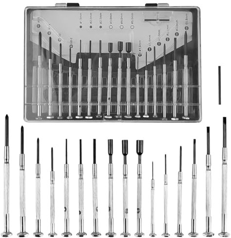 17 Stück Mini Schraubenzieher Set, Robust und Einfach zu Bedienen, Feinmechaniker Schraubendreher Set, Multifunktional, Brillen Schraubenzieher, für Elektronik, Brillen, Uhren (Schwarz)