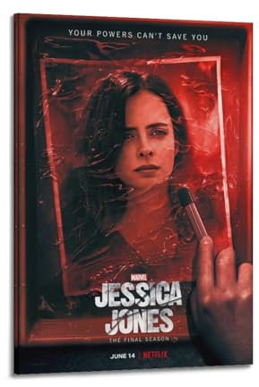 ZLHNBWL Poster aus der TV-Serie von Jessica Jones, dekoratives Gemälde, Leinwand, Wandposter und Kunstdruck, moderne Familienschlafzimmer-Dekoration, Poster, 60 x 90 cm