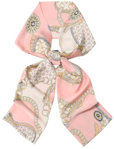 SECRET AROMA Sciarpe per donna, sciarpa da collo in seta leggera, sciarpe lunghe in raso alla moda per borse, sciarpe e borsette