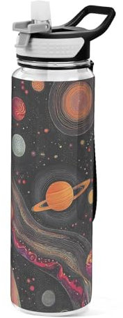 KLL Space Planets - Borraccia in Tritan, senza BPA, per hockey, 907,2 g