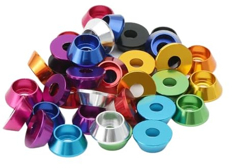 DUANGYMM rondelles, rondelle en Aluminium, Vis à tête bombée Allen M8, boulons, Joints, Accessoires de quincaillerie, 5 pièces(Orange)