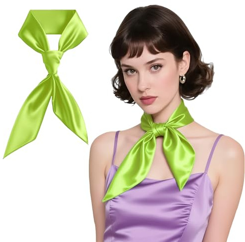 Fairycos Halstuch Hellgrün Seidentuch für Damen Tuch Kostüm Accessoire Halstücher Herren 72cm x 72cm