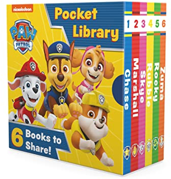 Paw Patrol Pocket Library: Six illustrated story mini board books for children aged 1, 2, 3, 4 based on the Nickelodeon TV Series