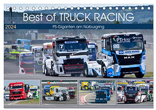 Best of TRUCK RACING (Tischkalender 2024 DIN A5 quer), CALVENDO Monatskalender: Spektakuläre und actionreiche Rennszenen der PS-Giganten auf dem Nürburgring (CALVENDO Sport)