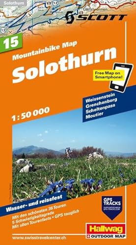 Hallwag Mountainbike-Karte 15 Solothurn 1:50.000: Wetterfest, detailliert und mit den besten Trails (Hallwag Mountainbike-Karten, Band 15)