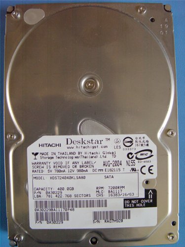 Deskstar 7K400 Hard Drive - 400 Gb - Internal - 3.5IN - SATA-150-7 Pin Serial