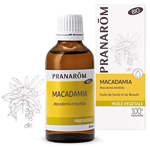 PRANAROM - Macadamia BIO - Aceite Vegetal - Cuidado Para El Cabello, Uñas Y Piel - 50ml