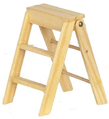 Melody Jane Dolls House Scale Miniature Shed Set of Wooden Step Ladders Small