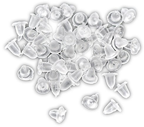 Bacabella 10546 Gummi Ohrstopper 4mm (50 Stück) als Verschluss/Stopper/Sicherung für Ohrringe