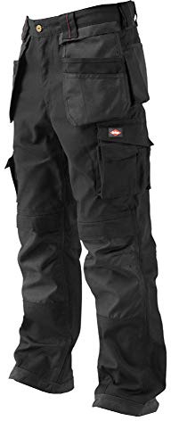 Lee Cooper Herren Premium Multi & Holster Pocket Kneepad Arbeitssicherheitshose Cargohose, Schwarz, 32 Taille Normales Bein