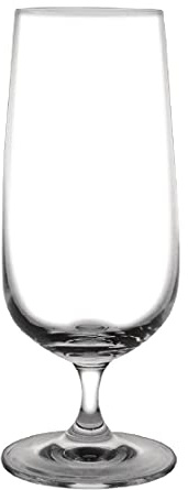 Olympia Bar Collection Crystal Stemmed Beer Glasses 410ml, Pack of 6 | Sized at 185x75mm to fit standard commercial glasswashers, offering a durable and stylish option for busy bars.
