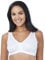 Eden House Ladies Front Fastening Bra Non Wired Magic Cotton Bra White 12