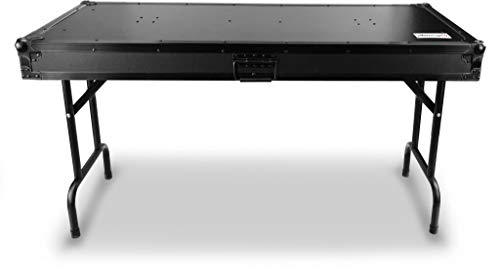 Audibax Pro Table DJ - Mesa Universal para DJ - Mesa Portátil y Plegable con Asas para el Transporte - Altura de 70 cm - Mesa DJ con Cierres de Seguridad - Fabricada en Plywood - Color Negro