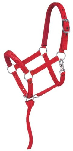 Tough1 Miniature Nylon Padded Halter - Red - Small