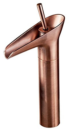 ROZIN Euro Style Bathroom Basin Faucet Mixer Tap Red Copper Waterfall Vessel Sink Faucet Single Hole Deck Mounted