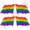 GAY PRIDE, SCHWULENSTOLZ, Regenbogen Wehende Flagge LGBT Bewegung Lesben, Homosexuell, Bisexuell und Transgender 50mm Auto & Motorrad Aufkleber, x4 Vinyl Stickers (Links - Rechts)