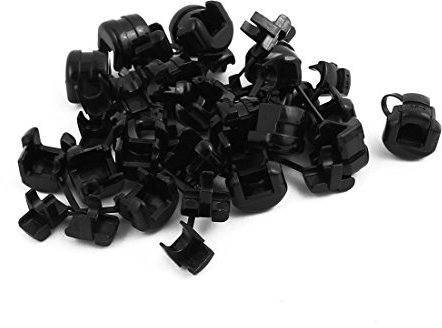 sourcingmap 20Pcs 5P-4 Round Cable Wire Strain Relief Bush Grommet 11mm Diameter Black
