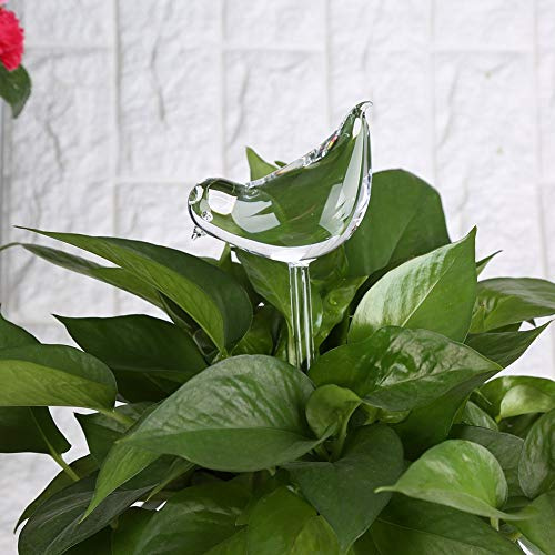 Automatische Gießen Gerät Glas Bewässerungshilfe Blumen Gießen Glas Sprinkler für Garten Blume Pflanze 4 Muster (Vogel)