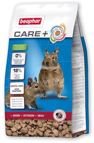 Beaphar - Care+® Degu Food 750g - All-in-one super-premium food - Prevents selective feeding - Low fat and no added sugar formula to meet degus' needs - Aids dental care - For degus of all ages