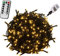 VOLTRONIC LED Lichterkette, IP44, Modell- und Farbwahl, 50 LEDs, Grünes Kabel, warmweiß, Fernbedienung