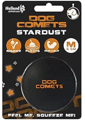 Dog Comets Ball Stardust Ø6 cm - Hundespielzeug Ball - Hundeball Naturkautschuk - Ball Hund - Schwarz/Orange - 1 stück