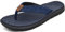KuaiLu Flip Flops Damen Weich Leder Stoff Zehentrenner Frauen Bade Sandalen Bequeme Breite Füße Badelatschen Yoga Gummi Fußbett Sommer Strand Zehensandalen Rutschfest Drinnen Draußen Blau 39