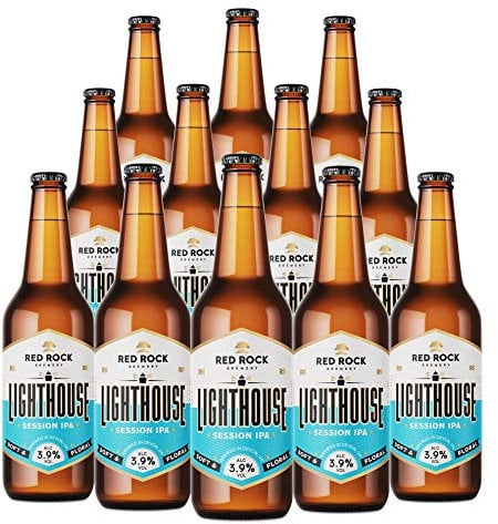 Red Rock Brewery Traditional British Ale - Case of 12x 500ml Bottles of English Beer (Lighthouse IPA 3.9%)
