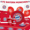 Amscan 9907650 - Partyset FC Bayern München, 8 Teller, 8 Becher, 20 Servietten, 12 Untersetzer, Papiertischdecke, 8 Beutel, Girlande, 6 Ballons