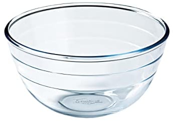 Pyrex O'Cuisine Kitchen Glass Round Mixing Bowl Microwave Safe 24cm 3.0 Litre (Pack of 2)