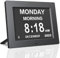 Johnziny 2025 Newest 8“ Dementia Clock Digital Day and Date Clocks -8 Alarms,Digital Clock Memory Loss Day Extra Large Non-Abbreviated Day & Date for Seniors