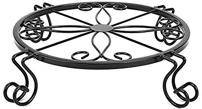 Soporte Pesado Para Plantas En Maceta, 9.1*2.6inch Soporte de Planta en Maceta de Hierro, Soporte Redondo Para Jardín, Puesto de Floresr Edondo, para Jardín Interior / Exterior, Oficina (Negro)