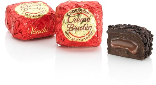 Venchi – Chocoviar Crème Brulée, 1 kg – Pralinen aus Extrabitterschokolade mit flüssigem Karamellherz – Glutenfrei
