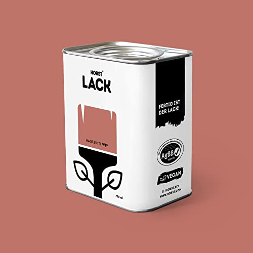 HORST Lack Hagebutte matt 1,5L - Wetterfester Möbel-Lack für Holz, Metall & Kunststoff - Hohe Deckkraft - Geruchsneutral- Spritz- & Tropffrei - Vegan - Rot