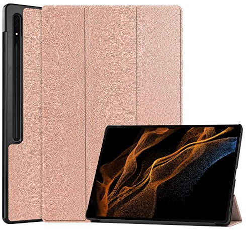 Lobwerk Tablet Hülle für Samsung Tab S8 Ultra SM-X900 SM-906 14.6 Zoll Slim Case Etui mit Standfunktion und Auto Sleep/Wake Funktion in Bronze
