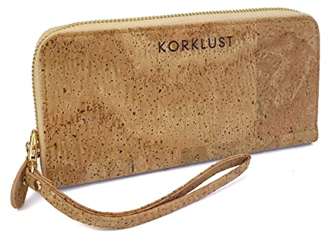 KORKLUST Damen Kork Portemonnaie Cartera mit RFID Schutz - Vegan - Nachhaltige Geldbörse für Frauen