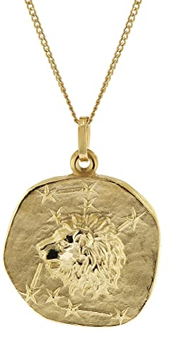 trendor Löwe Sternzeichen Ø 20 mm mit 333/8K Goldkette für Herren 41960-08-50 50 cm